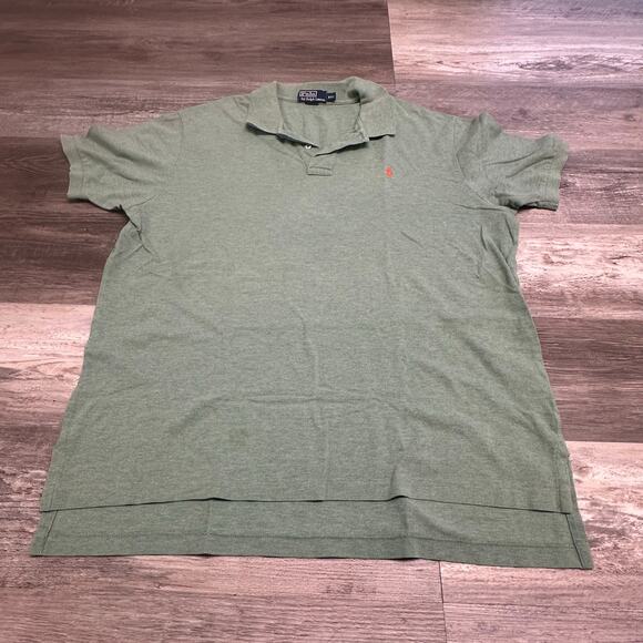 Vintage 1990 Y2K Polo by Ralph Lauren Green Mens XXL Plain Polo Shirt - Picture 1 of 10